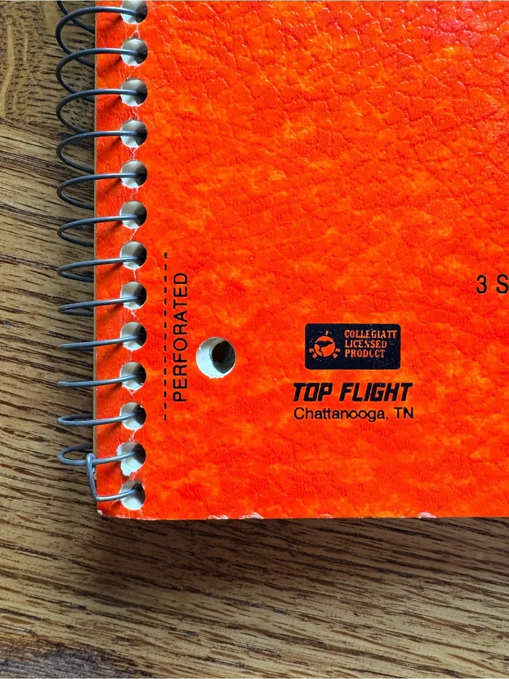 Vintage Princeton Spiral College- Ruled 3 Subject Notebook in Orange- Top Flight
